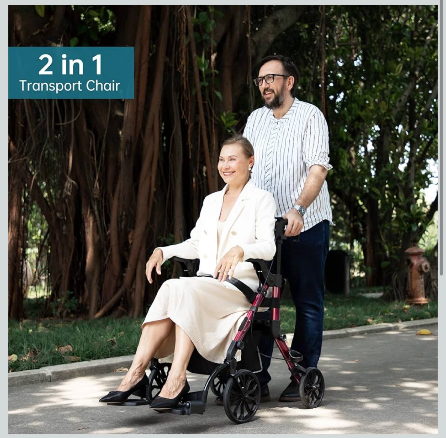 Elenker 2-in-1 Rollator Walker/Wheelchair - photo 2