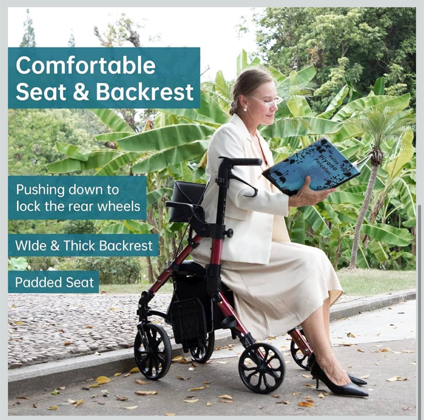 Elenker 2-in-1 Rollator Walker/Wheelchair - photo 4