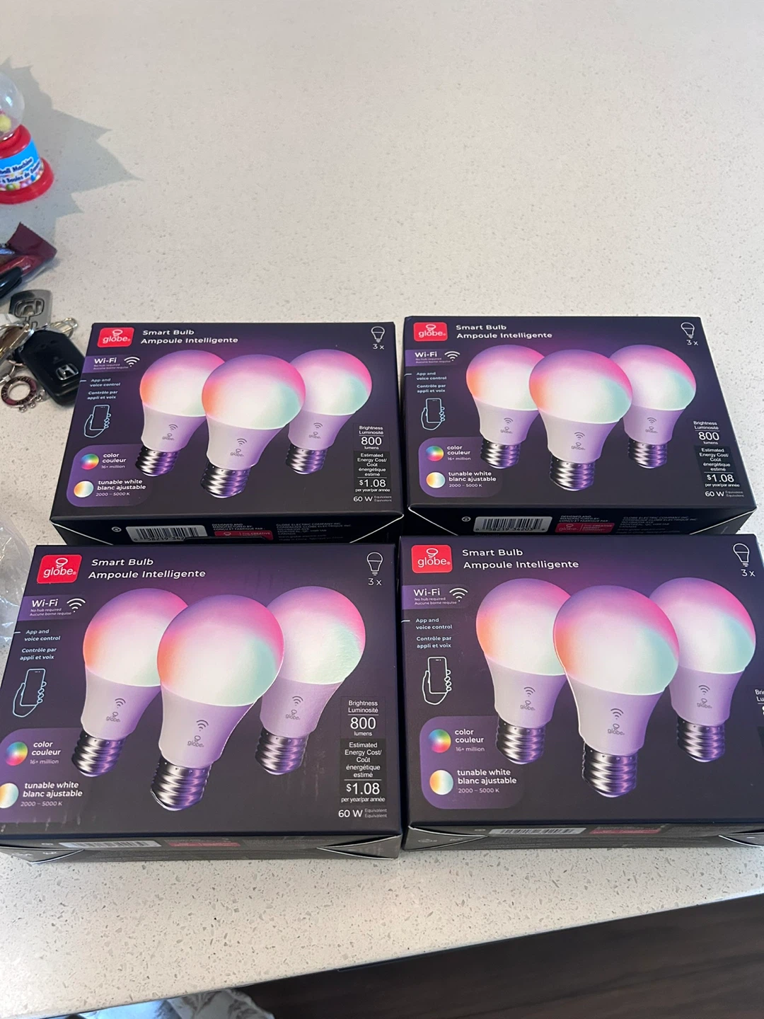 Globe Smart Bulb - 4 Boxes of 3 $50 each