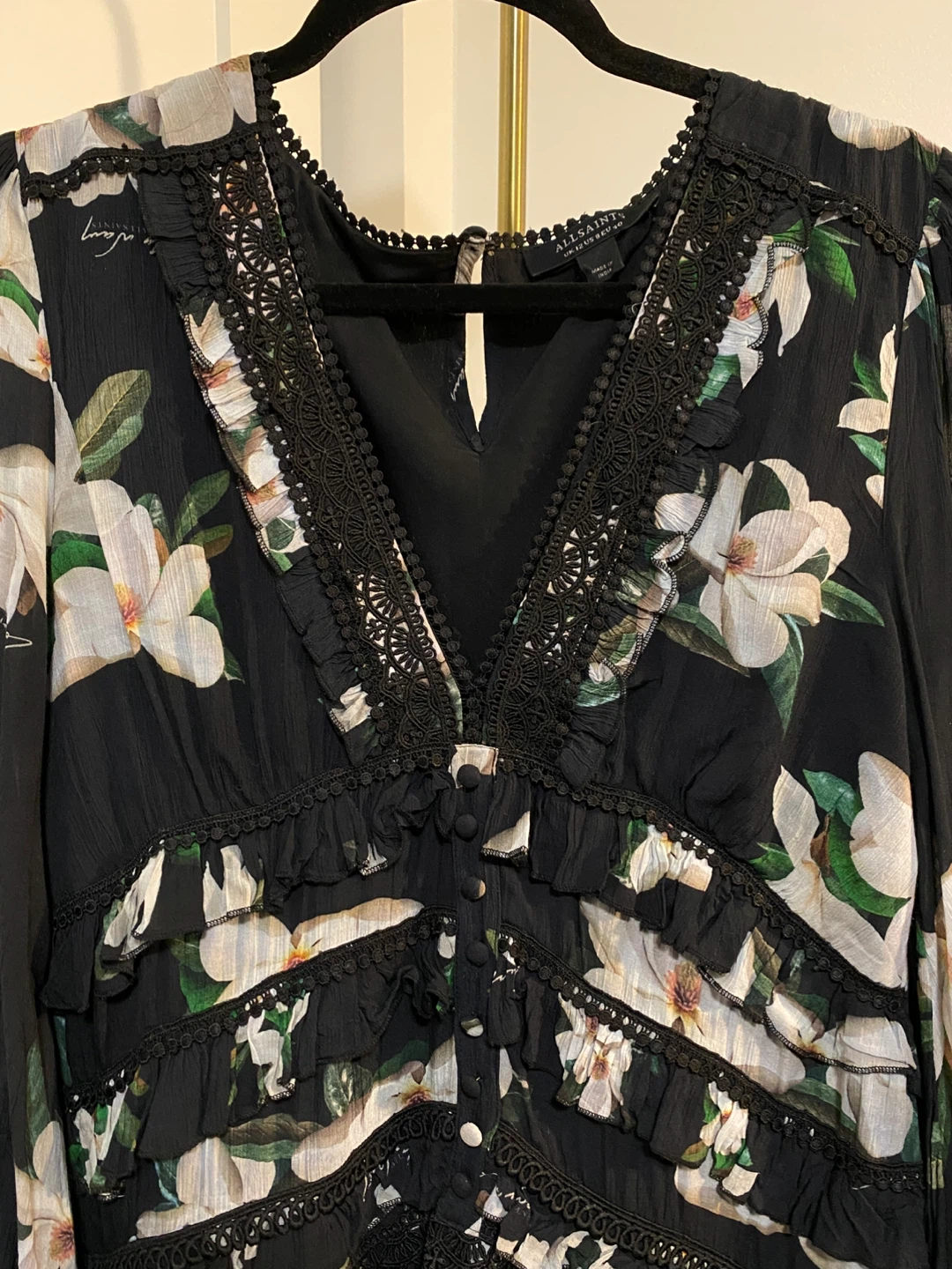 ALLSAINTS Floral Zora Mini Dress in Black - photo 5