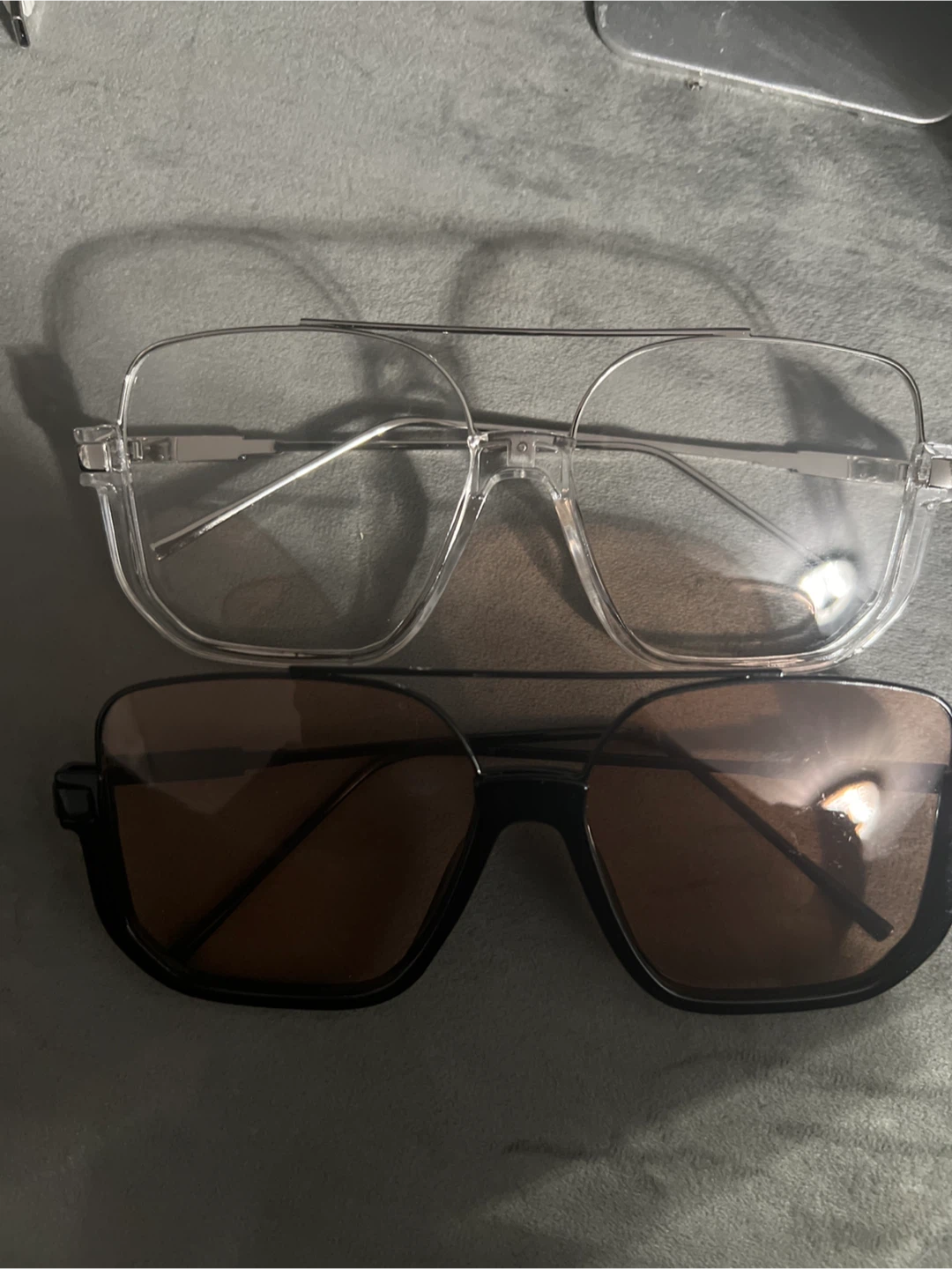 Two Pairs of Sunglasses - Black & Clear