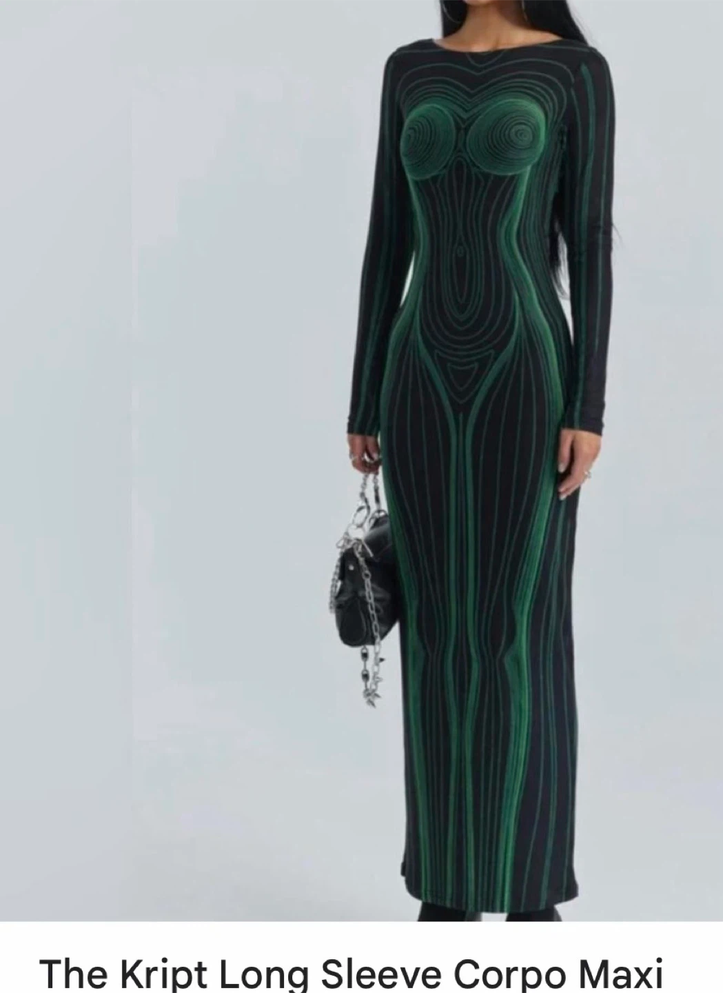The Kript Long Sleeve Corpo Maxi Dress - Size S - photo 4