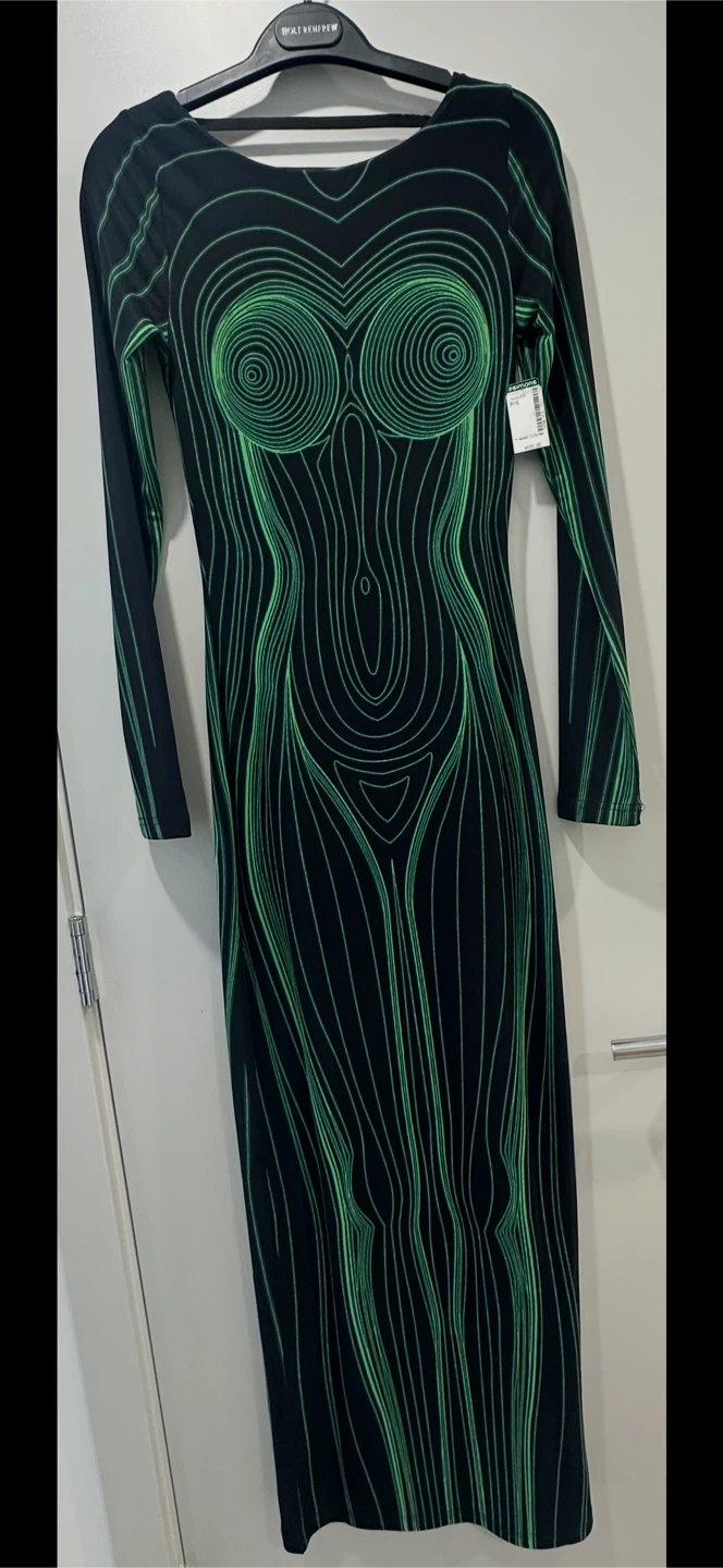 The Kript Long Sleeve Corpo Maxi Dress - Size S