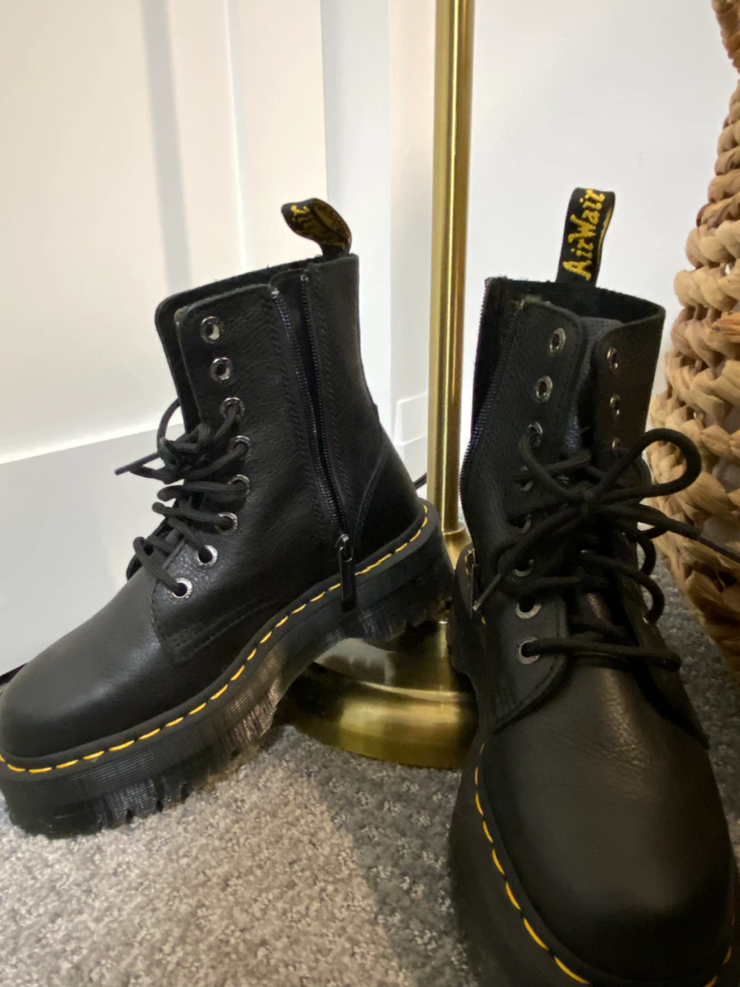 Dr. Martens Jadon III Black Leather Boots, Size 7 - photo 4