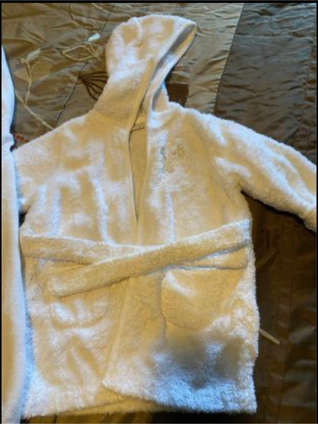 White Baby Bath Robe & Hooded Towel Set