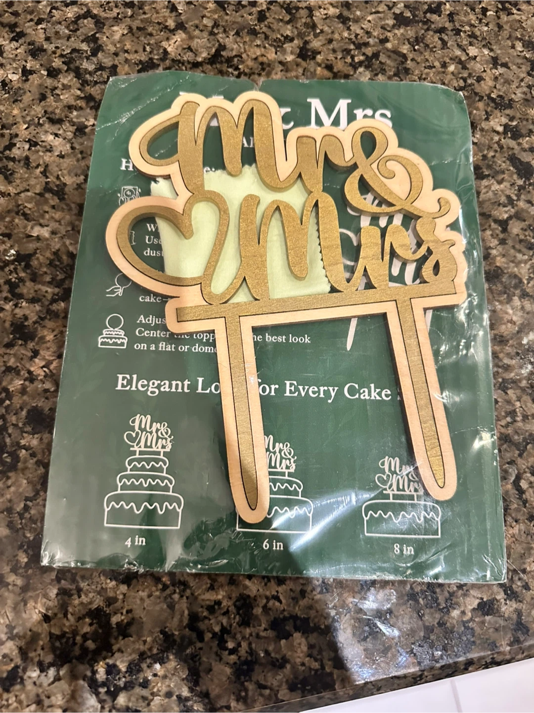 Mr & Mrs Cake Topper - Elegant Look