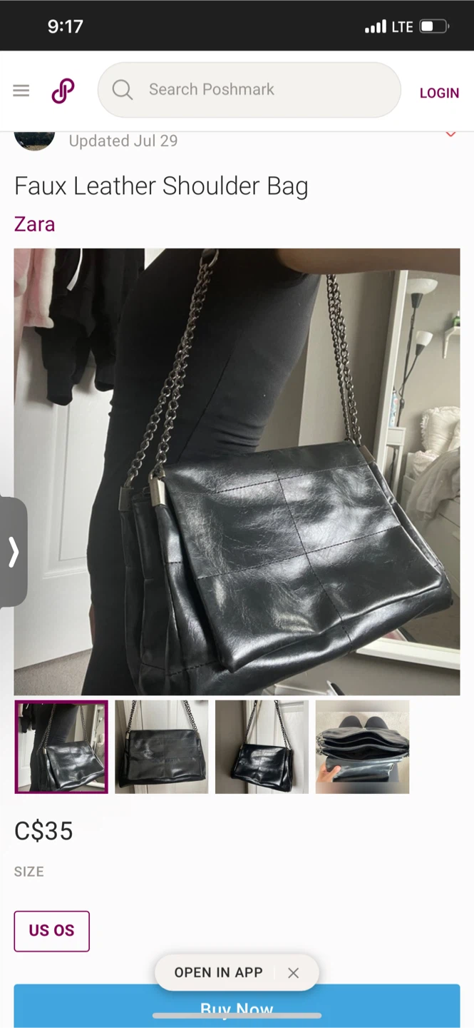 Zara Faux Leather Shoulder Bag