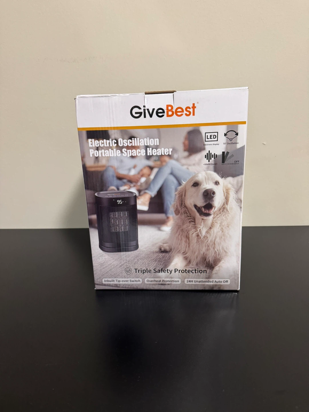 GiveBest Electric Oscillation Portable Space Heater - Black - photo 4