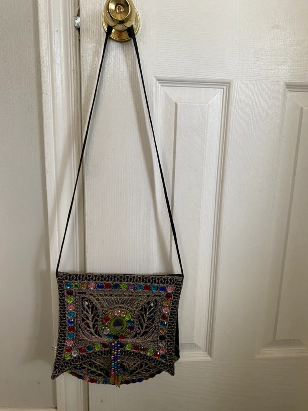 Shoulder Bag with beads and embroidered - photo 3