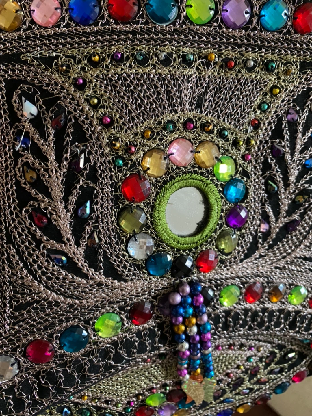 Shoulder Bag with beads and embroidered - photo 2