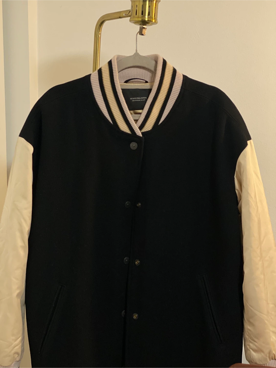 Scotch & Soda Black Wool Blend Varsity Jacket - photo 3