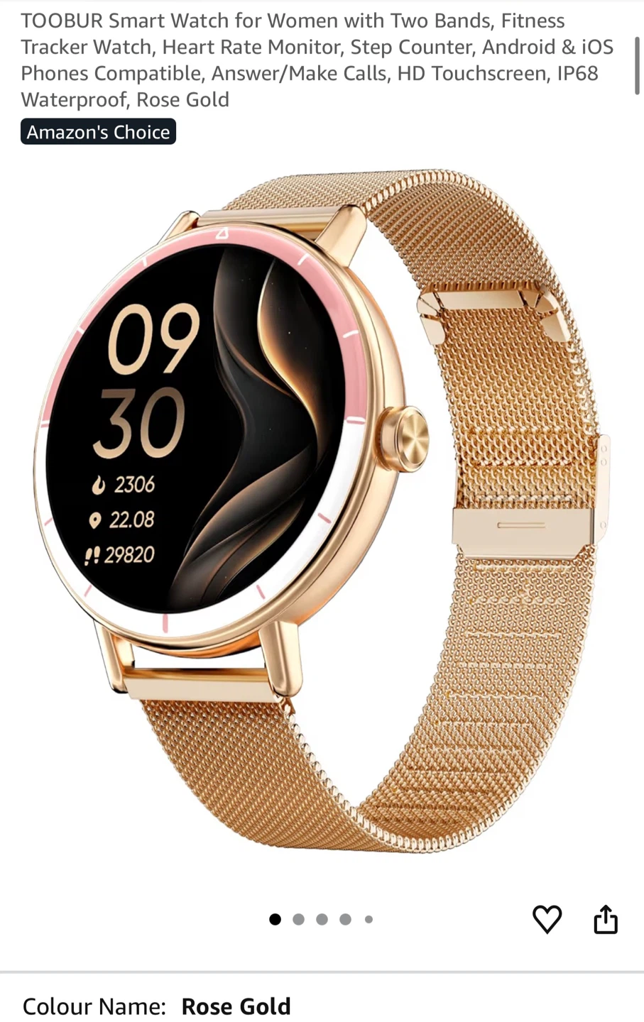 TOOBUR Smart Watch - Rose Gold