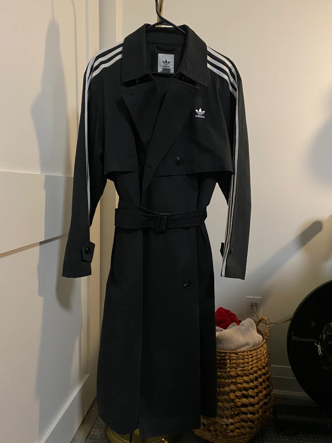 Adidas TCoat Twill Black Trench Coat - photo 2