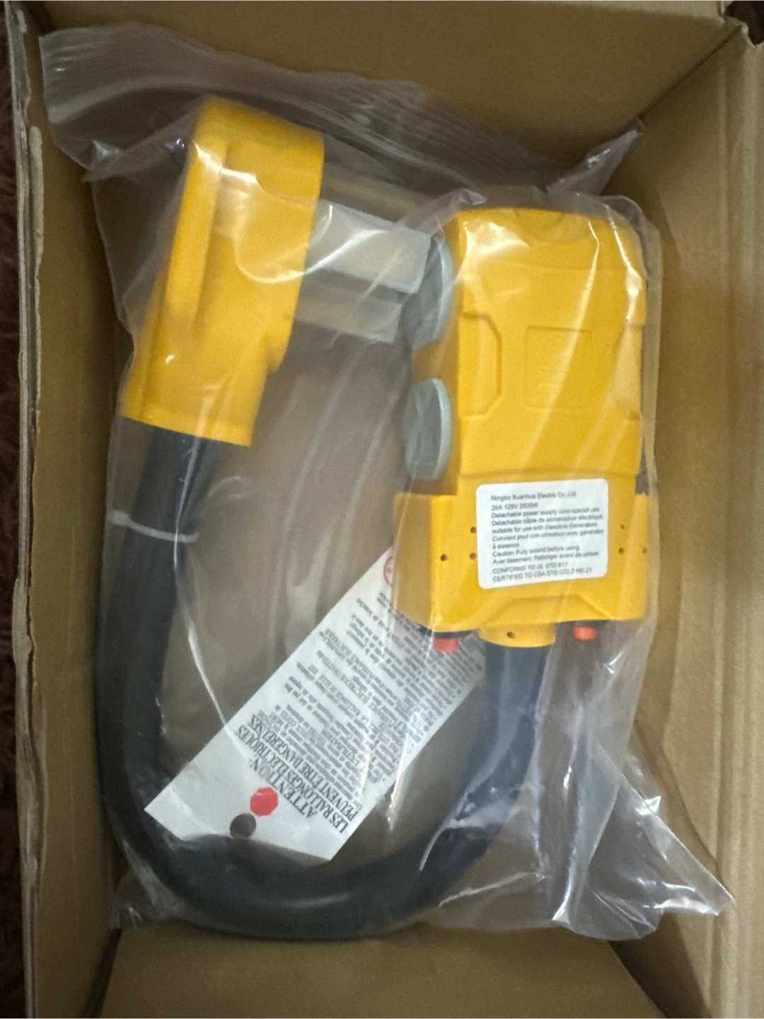 Xuanhua XH520-A 30 Amp Generator Adapter Cord - Yellow - photo 4