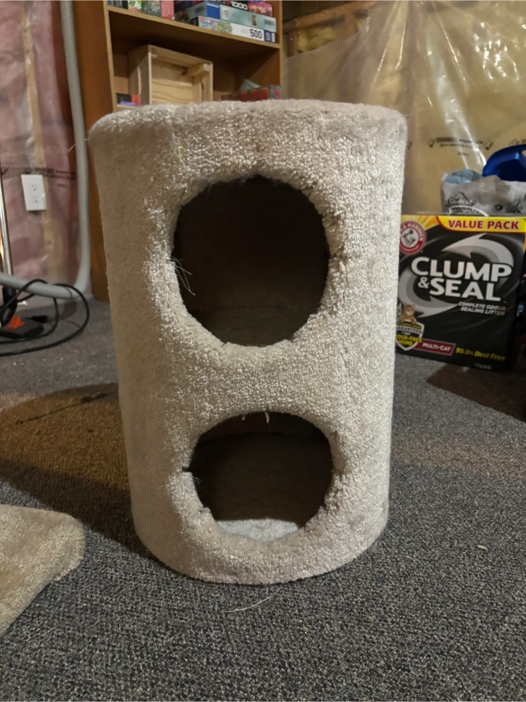 Beige Cat Tower with Two Holes