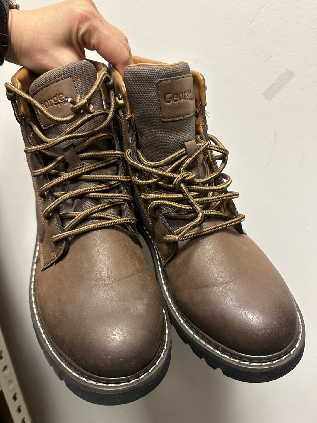 George Men's Brown Work Boots - Size 8