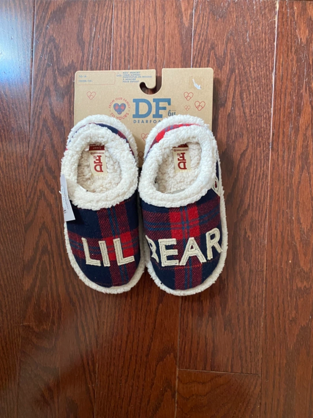 Dearfoams Lil Bear Kids' Slippers, Size 11-12, New