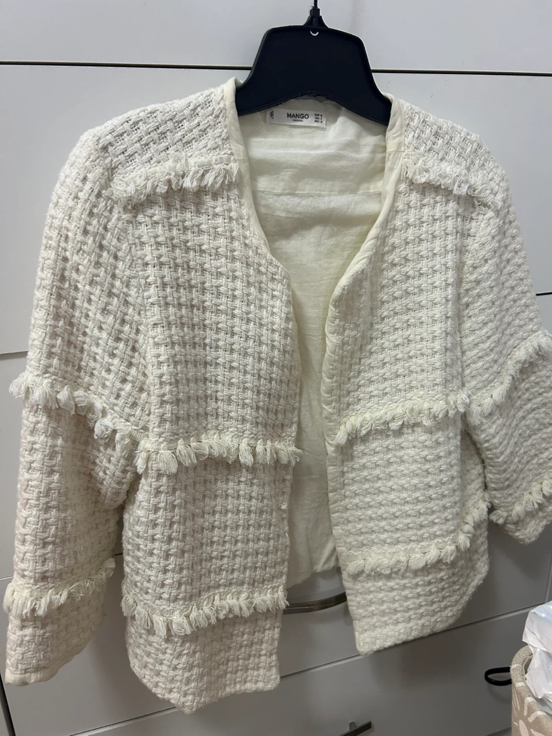 Mango Casual White Tweed Jacket - Size S - photo 4