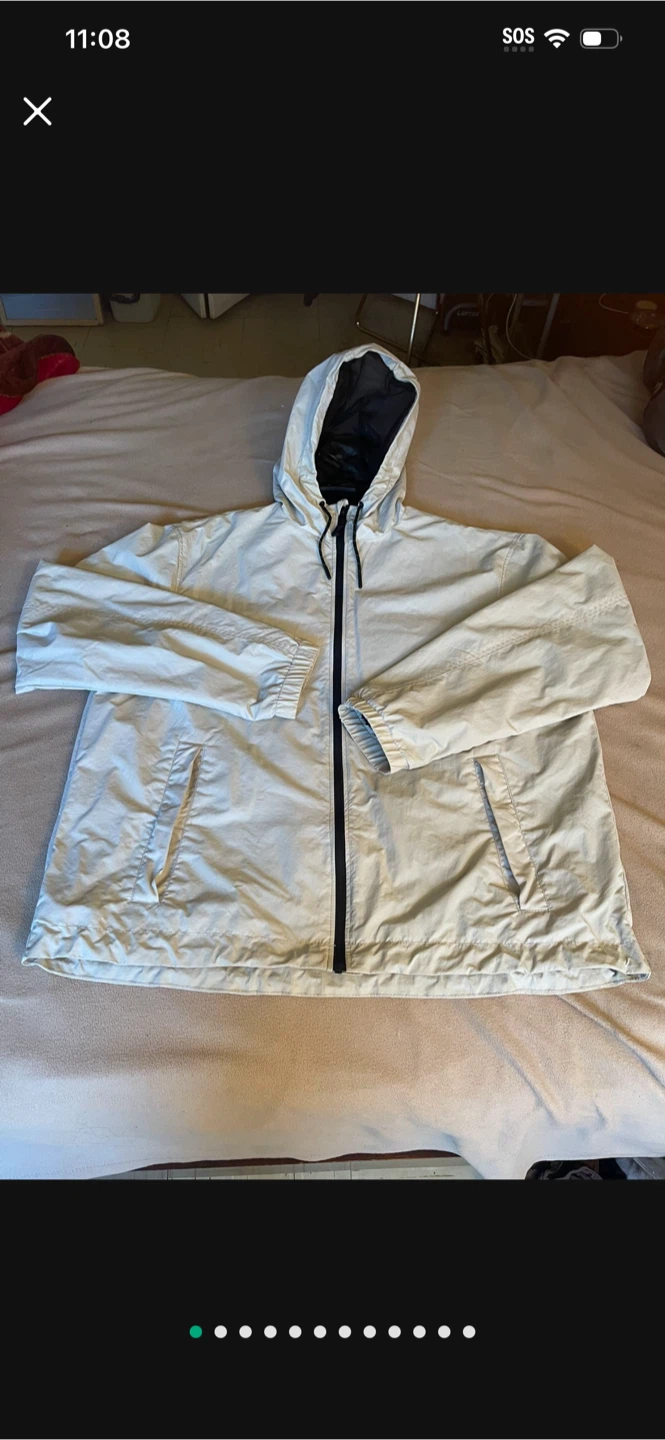 H&M White Windproof Water Repellent Jacket - Size L