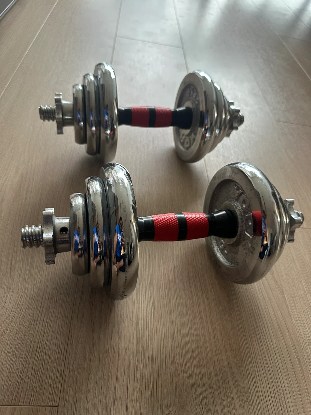 Adjustable Stainless Steel Dumbbell Set - 40 lb ( 20 lb each ) - photo 2