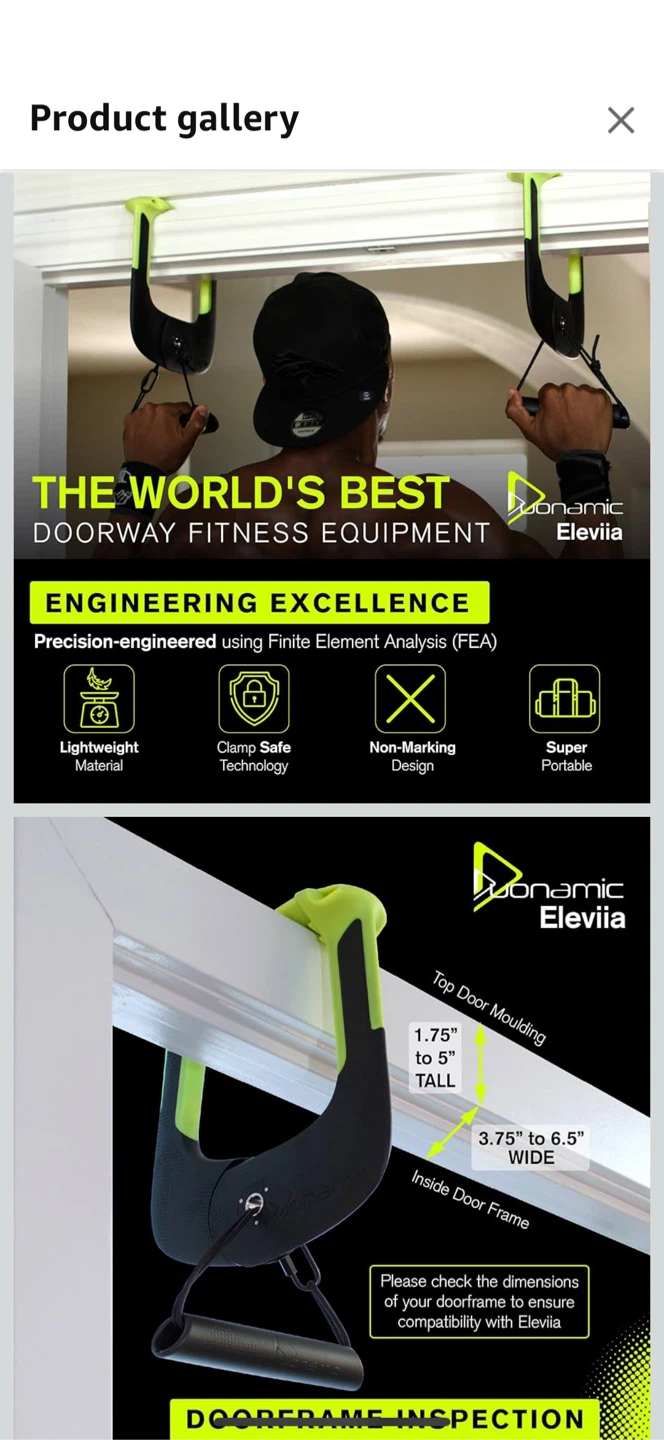 Dyanamic Eleviia Doorway Fitness Equipment - photo 3