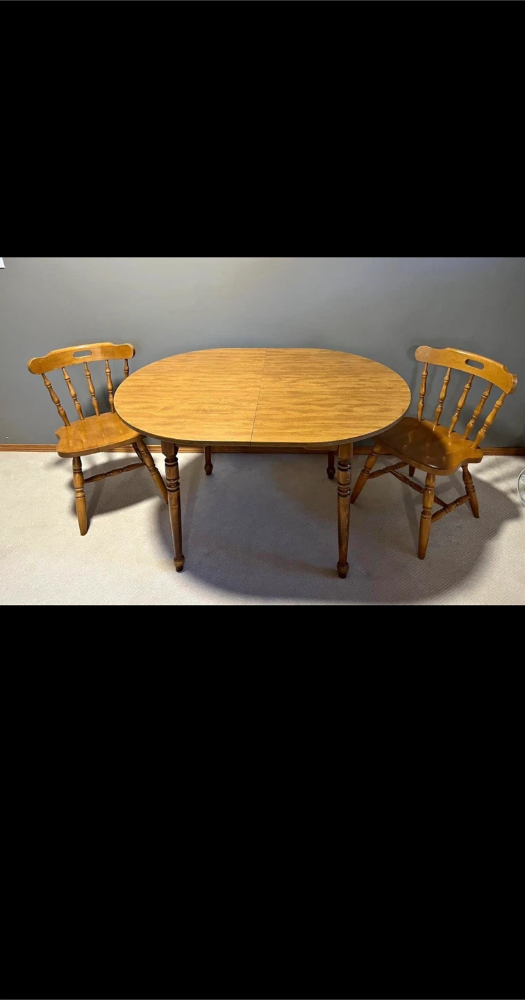 Wooden Dining Table with 2 Chairs