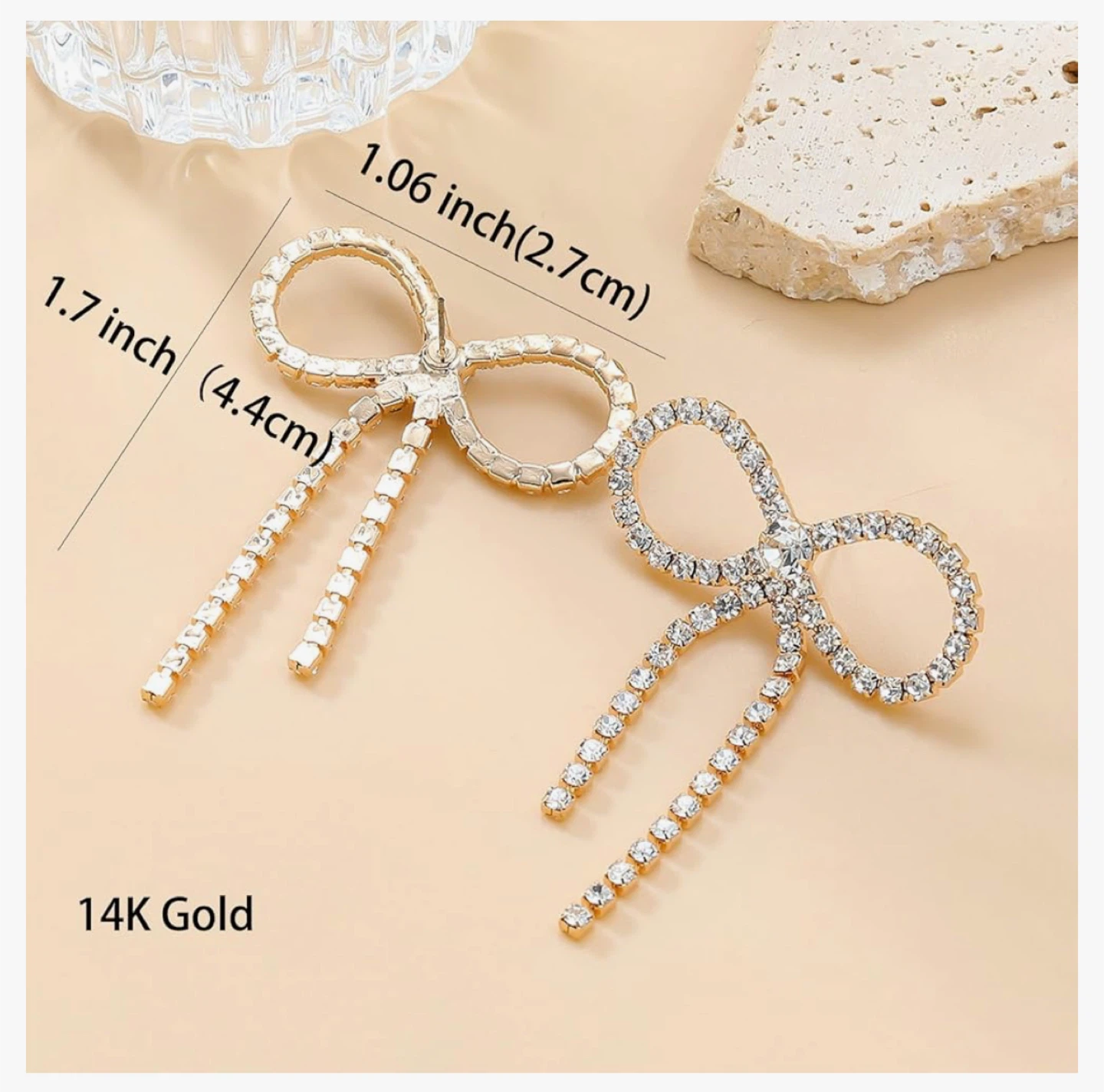 Fashion Jewelry Bow Earrings - Gold - photo 3