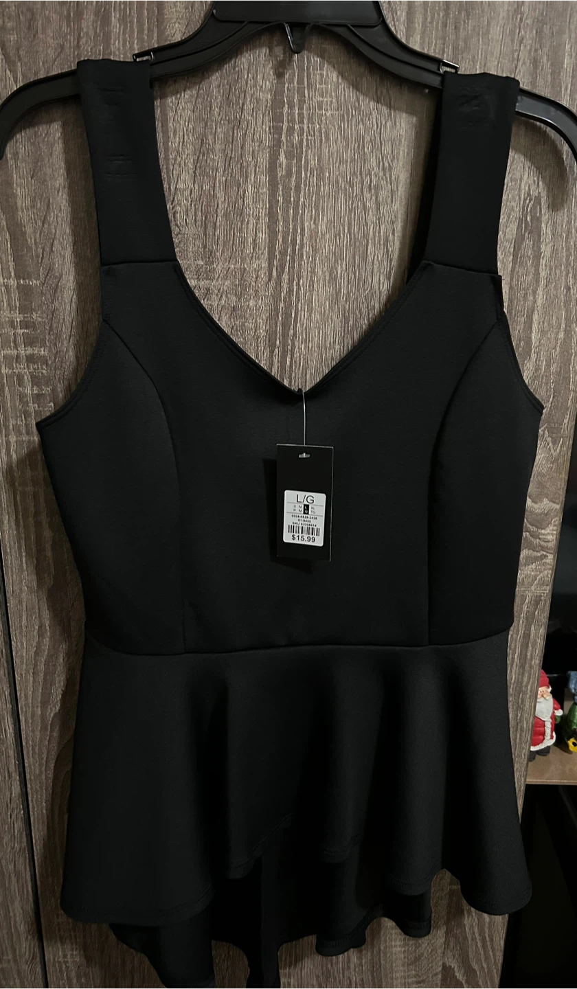 Streetwear Society Black Peplum Tank - Size L - photo 2