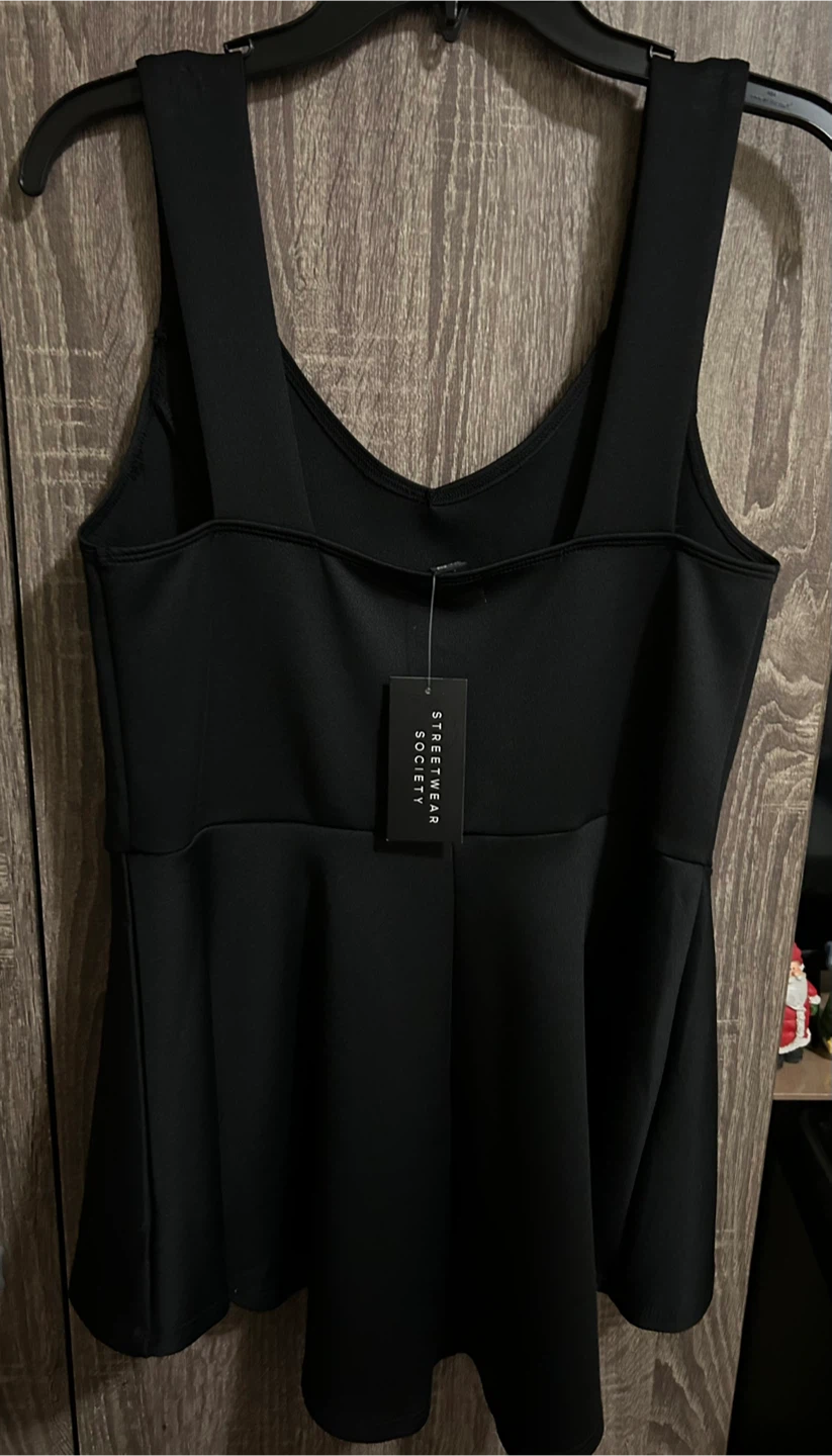 Streetwear Society Black Peplum Tank - Size L - photo 4