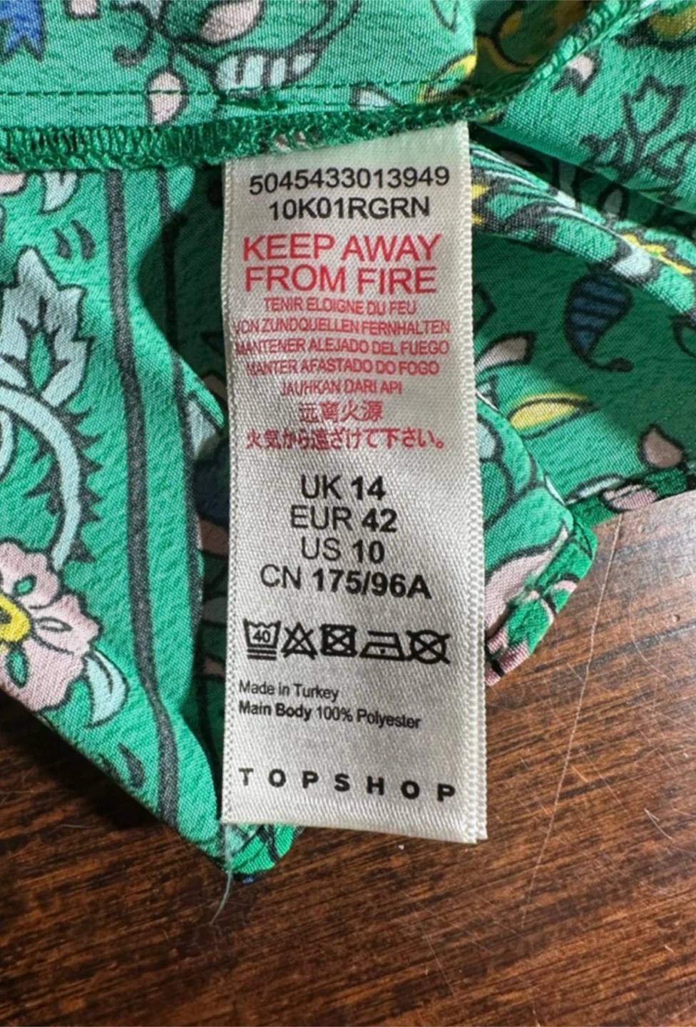 Topshop Green Floral Dress - Size US 10 - photo 3