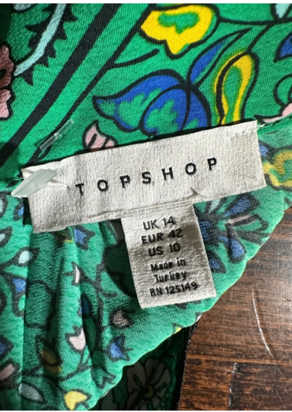 Topshop Green Floral Dress - Size US 10 - photo 4