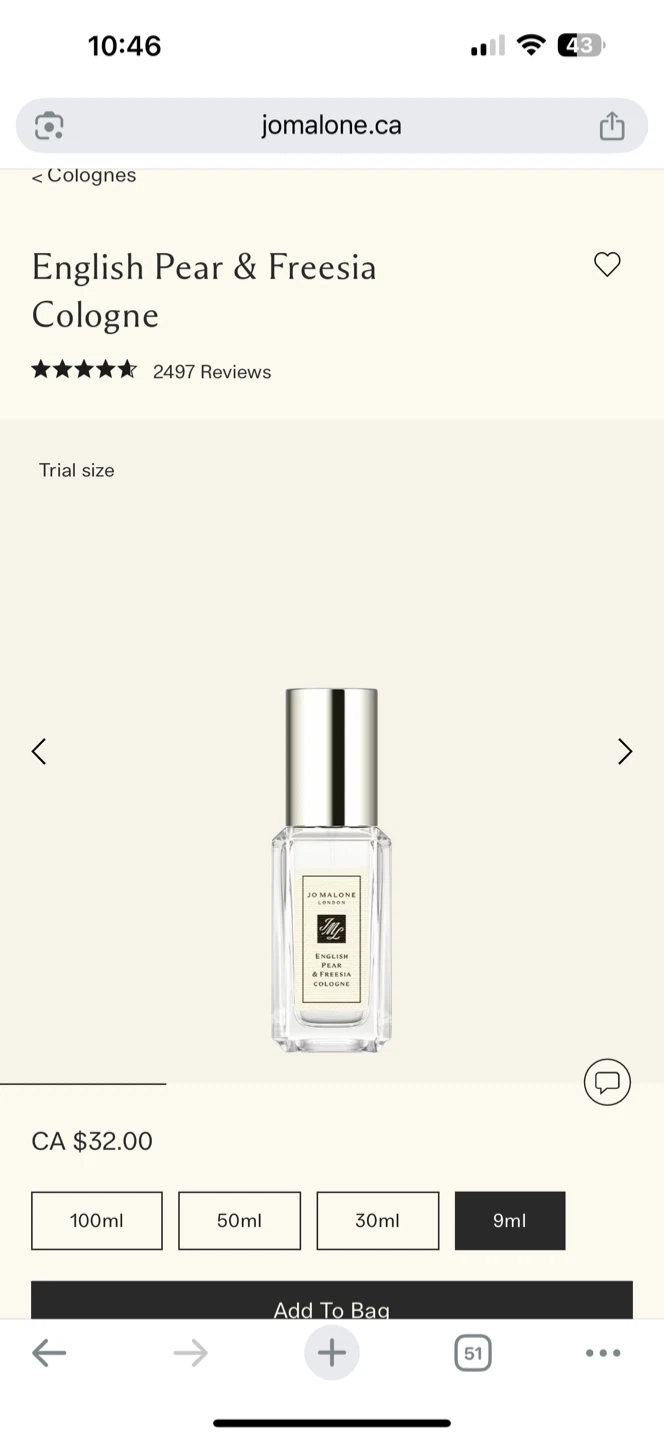 Jo Malone English Pear & Freesia Cologne 9ml