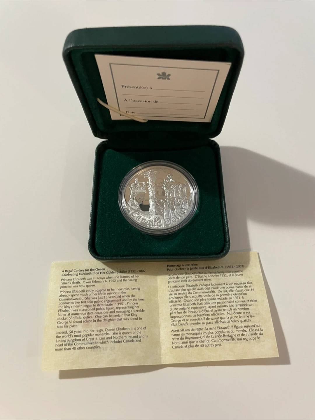 $1 Golden Jubilee Proof Silver Coin Royal Canadian Mint - photo 3