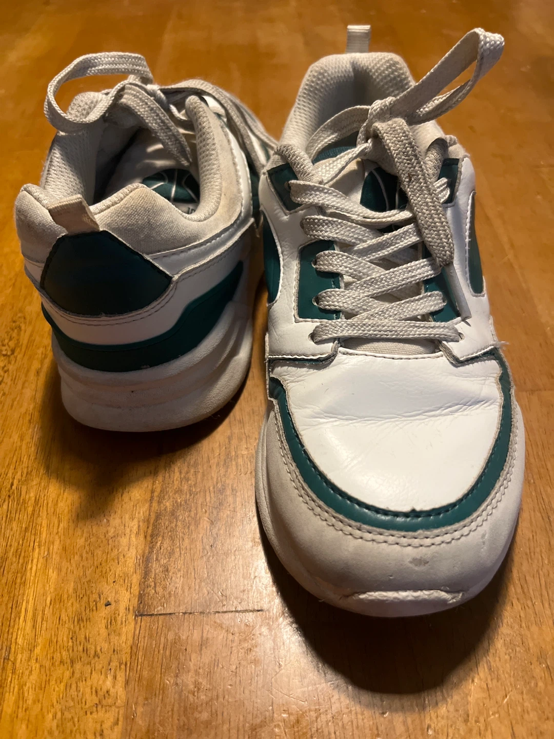 White & Green Sneakers - Size 4