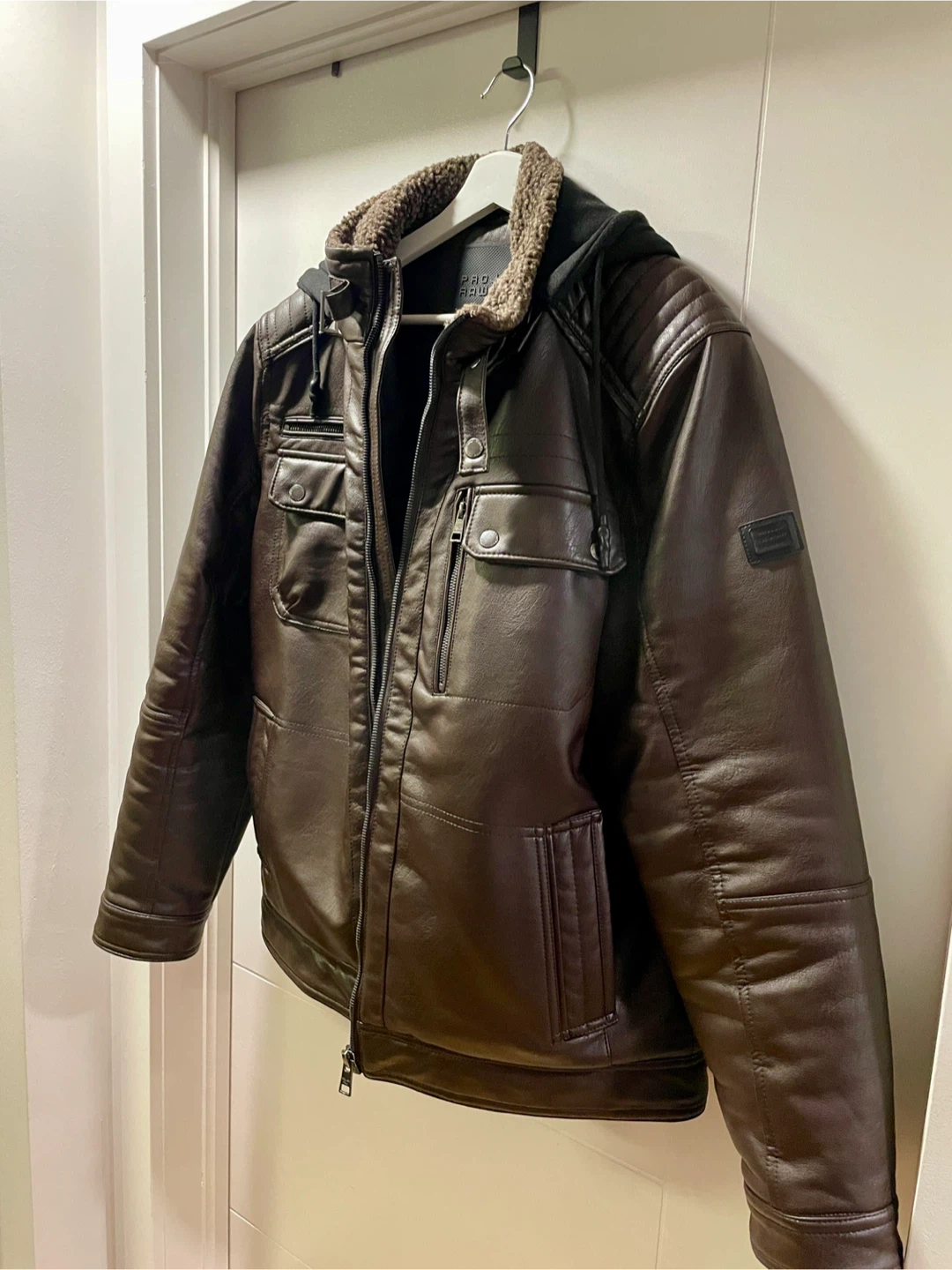 Projek Raw Brown hooded Leather Jacket (L) - photo 3