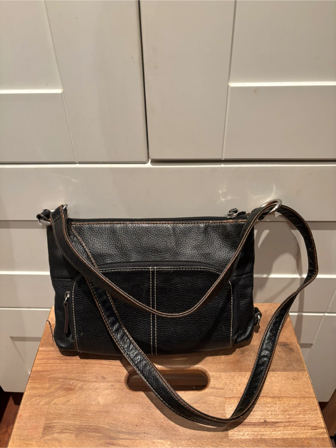 Tignanello Black Leather Shoulder Bag