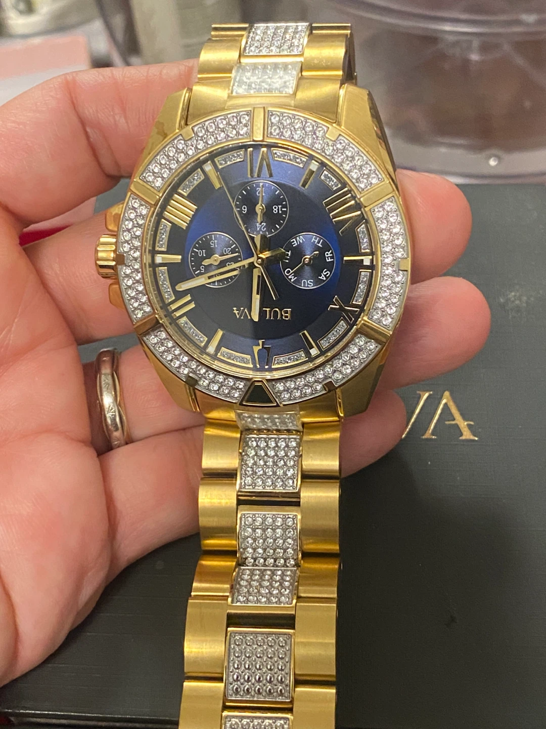 Bulova Gold Watch with Diamonds
