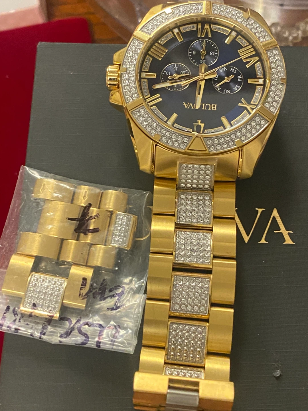Bulova Gold Watch with Diamonds - photo 2