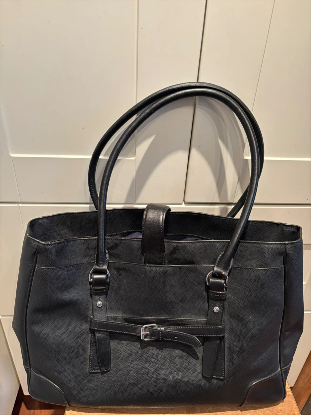Tumi Black Leather Tote Bag - photo 2