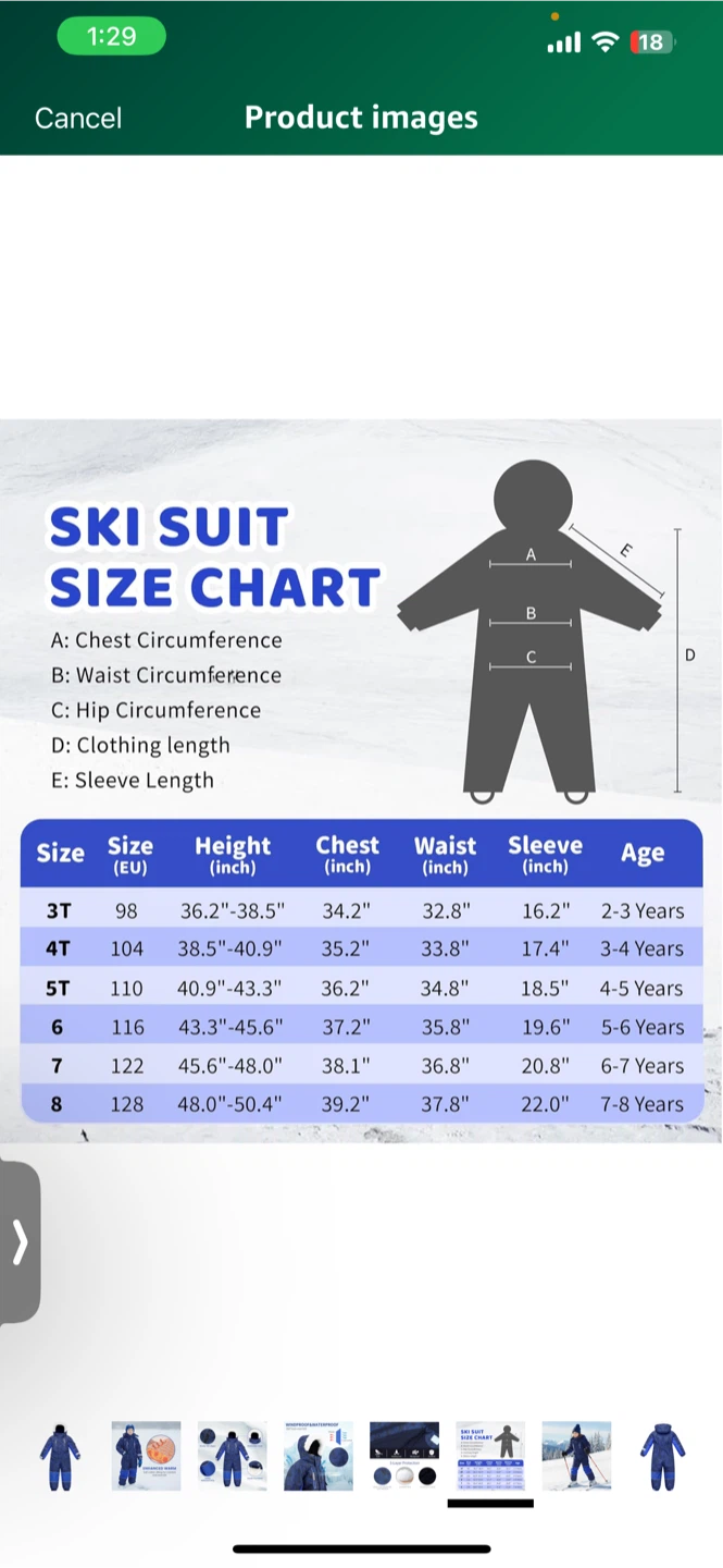Blue Kids Ski Suit - Size 5T - photo 2