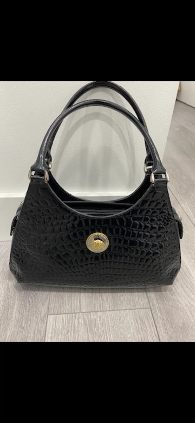 Versace Black Patent Leather Handbag