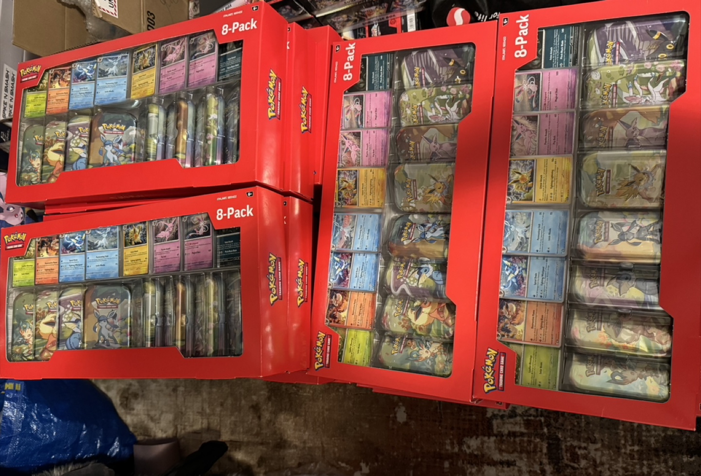 Pokemon prismatic evolution mini tins 8 packs Costco