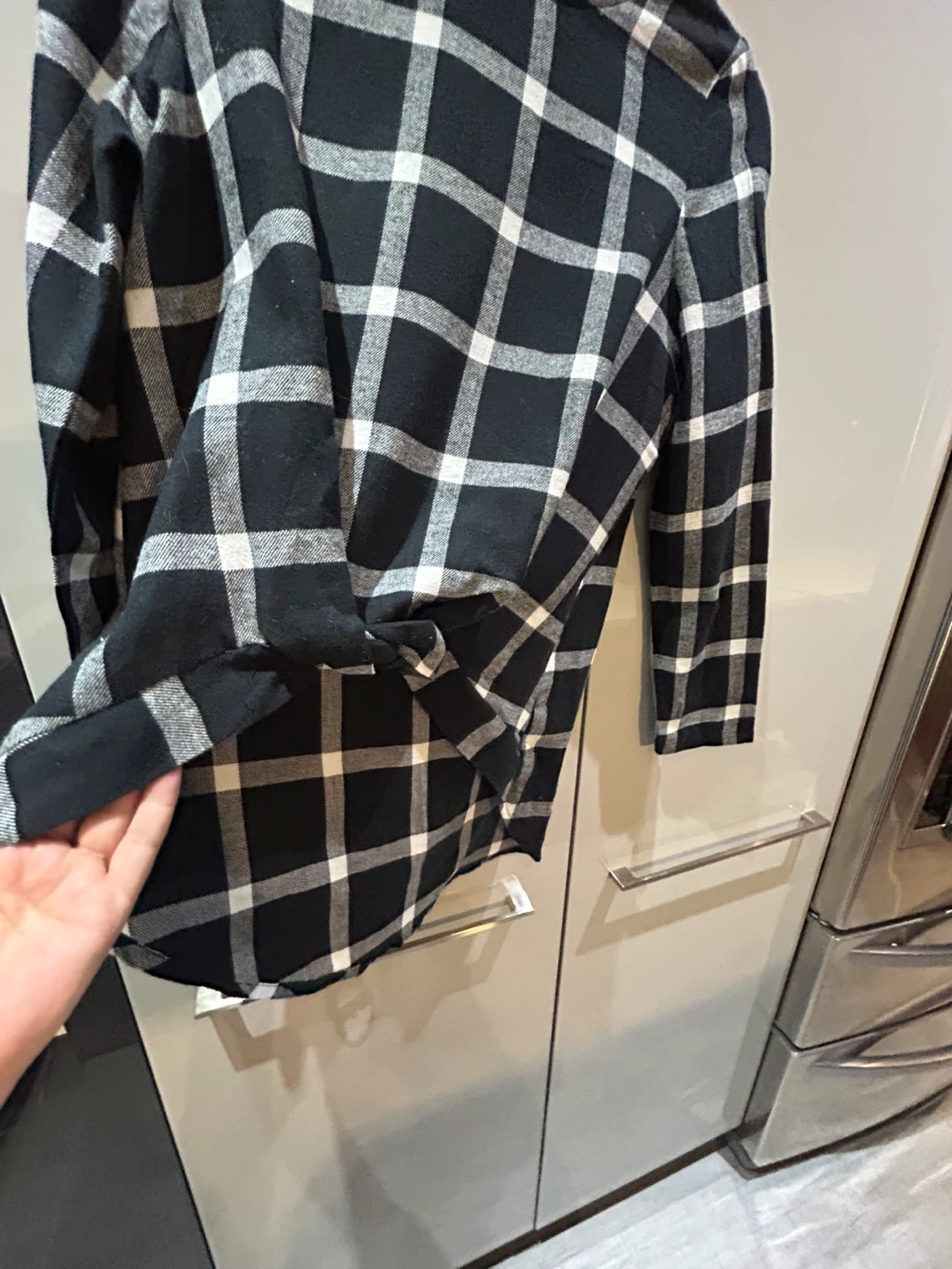 Black & White Plaid Long Sleeve Shirt - photo 2