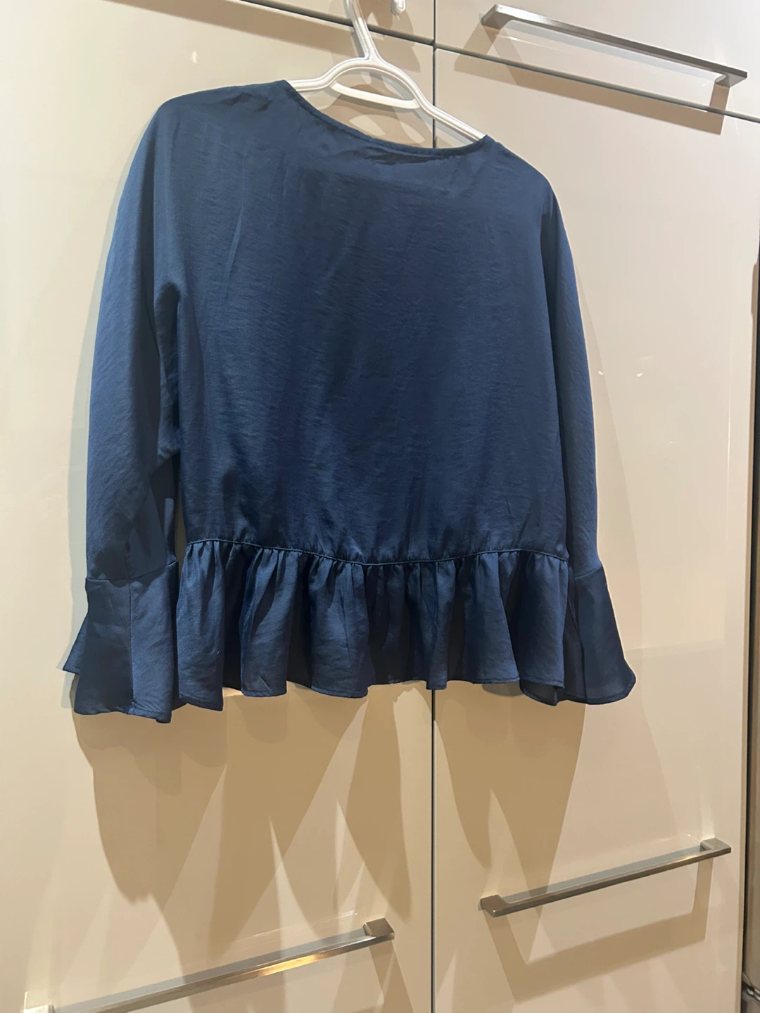 Navy Blue Ruffle Blouse - Size M - photo 4