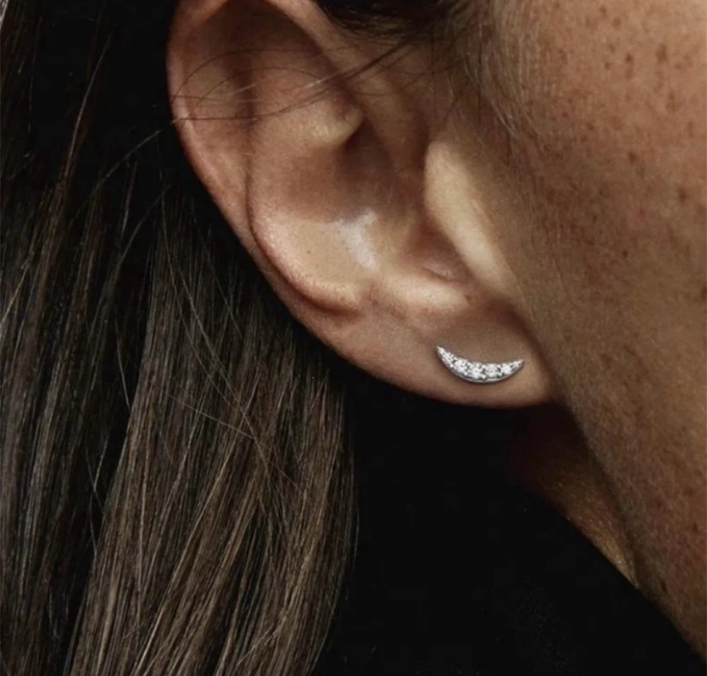 Pandora sterling silver Crescent Earrings