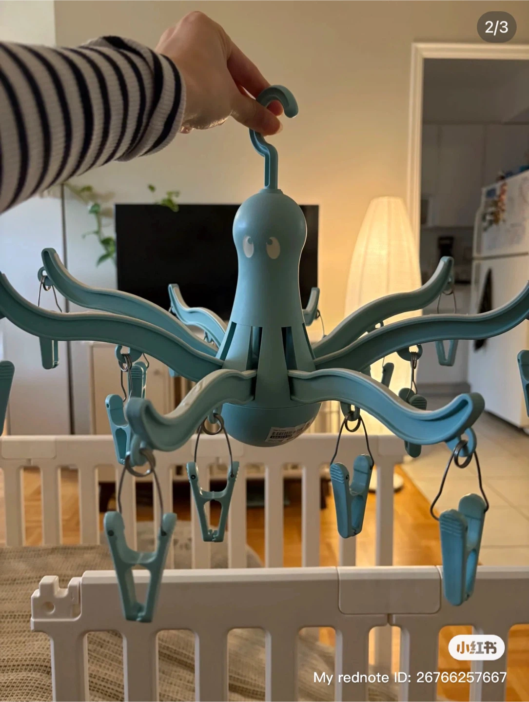 IKEA Octopus Drying Hanger with Clips - Blue