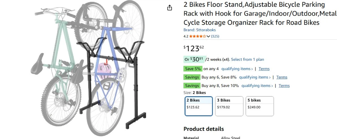 2-Bike Floor Stand - photo 2