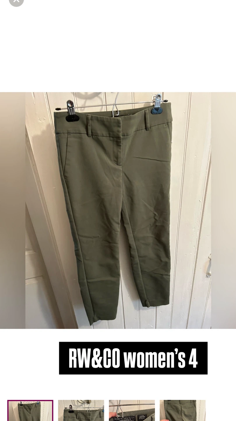 RW&CO Olive Green Ankle Length Pants - Size 4