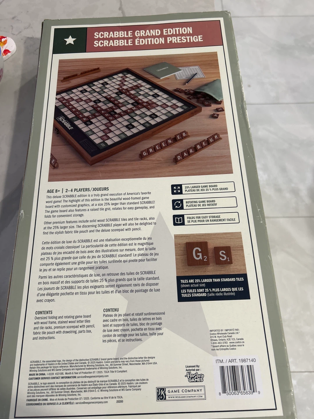 Scrabble Grand Edition Prestige Board Game - photo 2