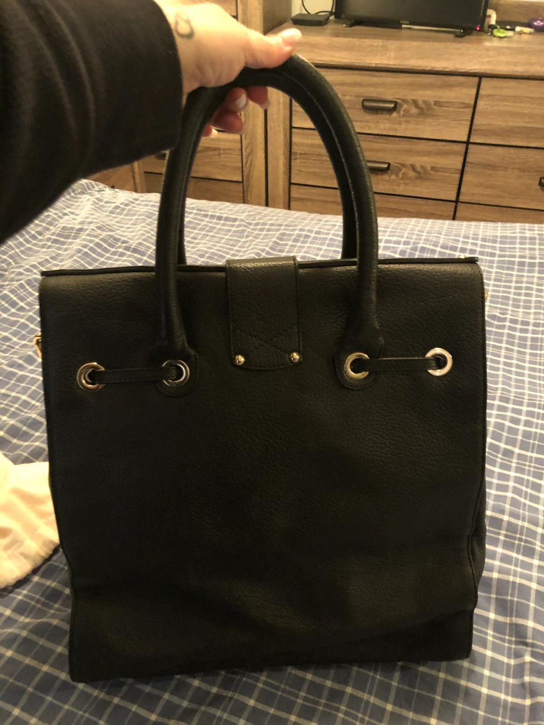 Jimmy Choo Black Leather Tote Bag